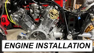 Reinstalling The Engine - Yamaha Virago 1000 Restoration Video 18