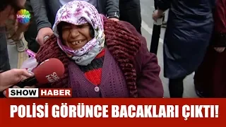 Polisi görünce bacakları çıktı!