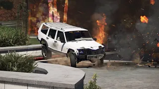GTA 5 -- Epic petrol / gas station CRASHES