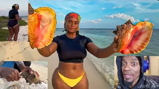 Tiffany Silver CONCH SEASON IN JAMAICA - Camping - Outdoor Cooking - Adventure Reactions