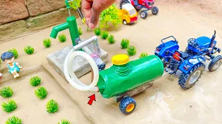 Diy how to make mini cow shed | diy water pump tractor science project | @Santroyce