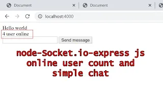 Nodejs express socket.io online users count and simple chat 2021