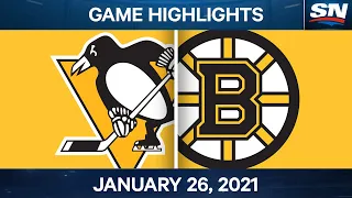 NHL Game Highlights | Penguins vs. Bruins - Jan. 26, 2021