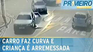 Criança cai de carro em movimento, em via movimentada de Vinhedo (SP) | Primeiro Impacto (21/09/23)