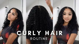 CURLY HAIR ROUTINE: Less Frizz, Long lasting Curls, Wash Routine