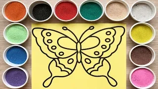 TÔ MÀU TRANH CÁT BƯƠM BƯỚM XINH - Colored sand painting butterfly (Chim Xinh)