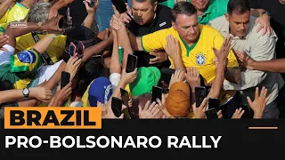 Thousands rally to support Brazil’s accused ex-president Bolsonaro