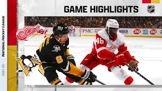 Red Wings @ Penguins 1/28/22 | NHL Highlights