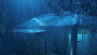 Enchanted Sleep With Heavy Rain On Tin Roof & Thunder Rumble - Rain On Metal Roof For Sleep, Relax