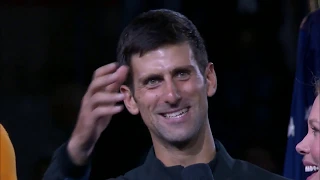 Post Match Celebration Ceremony with Novak Djokovic Winning the Men's Singles 2018 US Open Champ