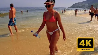 🇧🇷 Summer 2024 at Leblon Beach 4K | Rio de Janeiro Brazil | Summer Beach Walk
