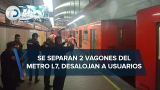 En Línea 7 del Metro CdMx, dos vagones se separan; fiscalía abre carpeta de investigación