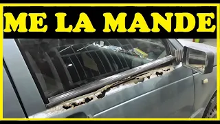 mal trabajo extremely rusty car sheet metal repairing low cost como reparar auto podrido