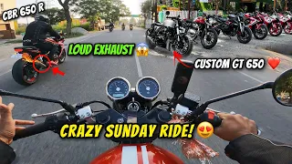 Sunday Ride with Loud Superbikes 🔥Public Reaction | Modified Continental GT 650 ❤️