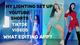 LIGHTING SET UP FOR MY TIKTOK VIDEOS & YOUTUBE SHORTS AND HOW I EDIT THEM
