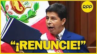 📢 "¡Renuncie! ¡Fuera!", Pedro Castillo no termina Mensaje a la Nación por gritos de Congresistas