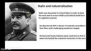 Stalin Industrialisation and 5 Year Plans