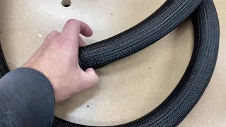 Upgrading a shop vac hose.  With sleeving.  I love this upgrade!