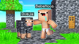 ¡Minecraft PERO TODO lo que TOCO SE CONVIERTE EN BEDROCK! 😂😱🪨 MINECRAFT PERO BEBE NOOB