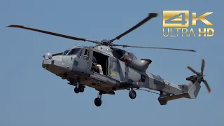 (4K) AgustaWestland AW-159 Wildcat AH1 Royal Army ZZ523 arrival and departure Farnborough AirShow 22