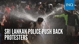 Sri Lankan police push back protesters