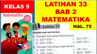 PEMBAHASAN LATIHAN 33 BAB 2 MATEMATIKA KELAS 5 HALAMAN 75