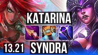 KATARINA vs SYNDRA (MID) | Penta, 3.5M mastery, 7 solo kills, Comeback, 26/3/5 | BR Master | 13.21