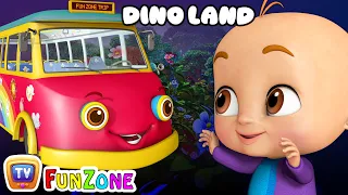 Wheels On the Bus - Dino Land - Dinosaur Rhymes for Babies | ChuChuTV 3D Nursery Rhymes & Kids Songs