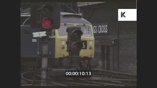 1960s, 1970s London, King's Cross Station, Train Departing, 35mm