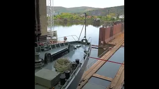 Как спускали на воду малые ракетные корабли "Ржев" и "Удомля" на Амурском судостроительном заводе (