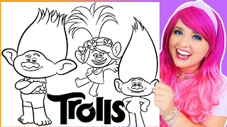 Coloring Trolls Poppy, Branch & Guy Diamond Coloring Pages | Prismacolor Markers