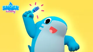 BRUSH your TEETH song by Shark Academy! + More songs for kids - Healthy Habits Week