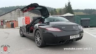 Mercedes SLS AMG w/ Akrapovic - LOUD revs & accelerations