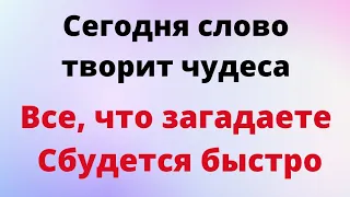 Сегодня слово творит чудеса. Все, что загадаете, сбудется быстро.