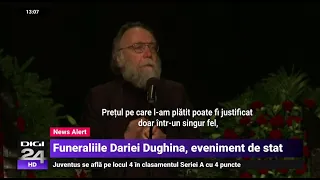 Aleksandr Dughin, la priveghiul fiicei sale: „A murit pe front pentru Rusia, iar frontul este aici”