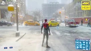 Spider-Man: Miles Morales #4k Gameplay | Web-Swinging In The Snow #HD Free-Roam | Next-Gen #PS5 🎮🔥