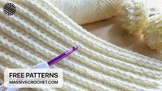 FAST & EASY Crochet Pattern For Beginners! ⚡️ 🥰 GORGEOUS Crochet Stitch for Blanket, Scarf & Hat