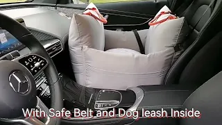 Multifunction Dog Car Seat Travel Dog bed with safe belt and Dog Leash