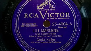 Greta Keller (グレタ・ケラー) ♪Lili Marlene♪ (リリー・マルレーン) 1946年 78rpm record , HMV 102 phonograph