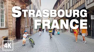 Strasbourg Evening Walk FRANCE • 4K 60fps ASMR Real Time Virtual Walking Tour