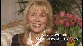 Academy Award Winner Faye Dunaway talks with Jimmy Carter