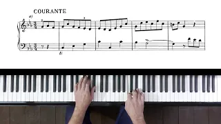 Bach French Suite No.2 "Courante" (take 4) P. Barton, FEURICH 133 piano