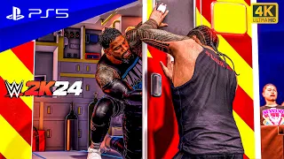 WWE 2K24 - Jey Uso vs. Jimmy Uso - Ambulance Match! Gameplay | PS5™ [4K60]