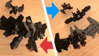 LEGO brick transformers mech MOC tutorial - Batjet Machine (similar to Batwing of The Flash)