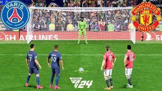 FIFA 24 | Ronaldo Mbappe vs Messi Haaland | PSG vs Man United | UCL FINAL | Penalty Shootout - PS5