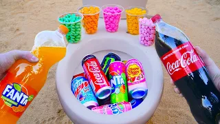 Coca Cola and Different Fanta, Sprite, Mtn Dew, Monster vs Different Mentos in toilet