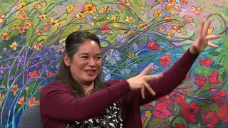 Arts Alive host Lynda Phillippi talks with Erin Hanson about her painting style.