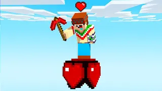 ¡Minecraft PERO es 1 BLOQUE de CORAZON! 😲💔 SILVIOGAMER MINECRAFT PERO