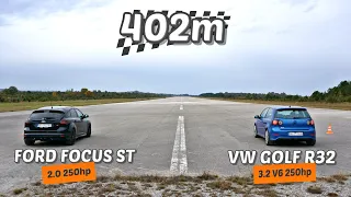 402m: VW Golf 5 R32 vs Ford Focus ST