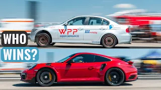 BMW E90 4WD M50 Turbo 1000HP vs PORSCHE 911 Turbo 900HP